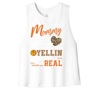 Proud Basketball Mommy Basketball Family Matching Gift Women's Racerback Cropped Tank