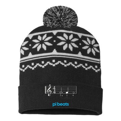 Pi Beats Math Music Pi Day 3.14 Fun USA-Made Snowflake Beanie