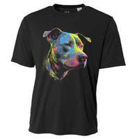 Pit Bull Mom Dog Lover Colorful Artistic Pitbull Owner Cooling Performance Crew T-Shirt