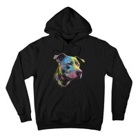 Pit Bull Mom Dog Lover Colorful Artistic Pitbull Owner Hoodie