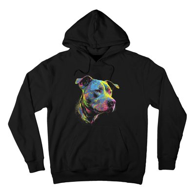 Pit Bull Mom Dog Lover Colorful Artistic Pitbull Owner Hoodie