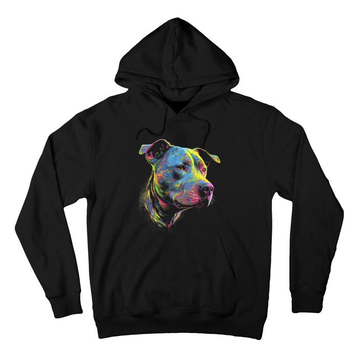 Pit Bull Mom Dog Lover Colorful Artistic Pitbull Owner Hoodie