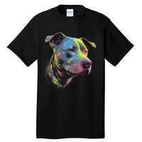 Pit Bull Mom Dog Lover Colorful Artistic Pitbull Owner Tall T-Shirt