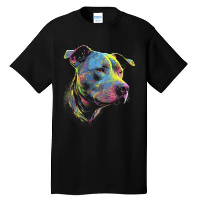 Pit Bull Mom Dog Lover Colorful Artistic Pitbull Owner Tall T-Shirt