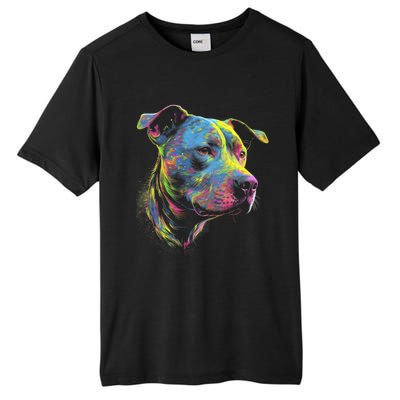 Pit Bull Mom Dog Lover Colorful Artistic Pitbull Owner Tall Fusion ChromaSoft Performance T-Shirt