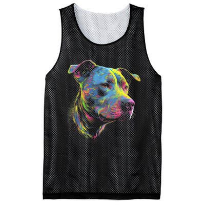 Pit Bull Mom Dog Lover Colorful Artistic Pitbull Owner Mesh Reversible Basketball Jersey Tank