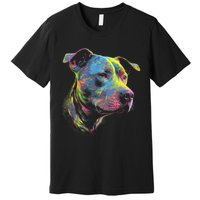 Pit Bull Mom Dog Lover Colorful Artistic Pitbull Owner Premium T-Shirt