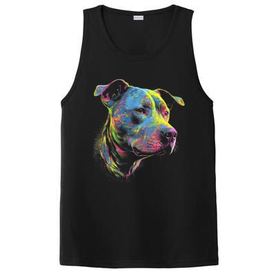 Pit Bull Mom Dog Lover Colorful Artistic Pitbull Owner PosiCharge Competitor Tank