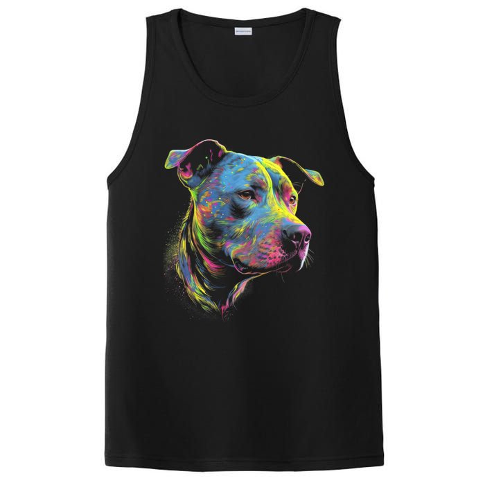 Pit Bull Mom Dog Lover Colorful Artistic Pitbull Owner PosiCharge Competitor Tank