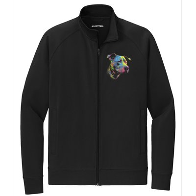 Pit Bull Mom Dog Lover Colorful Artistic Pitbull Owner Stretch Full-Zip Cadet Jacket