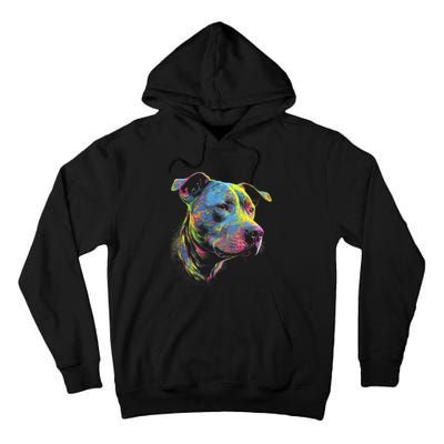 Pit Bull Mom Dog Lover Colorful Artistic Pitbull Owner Tall Hoodie