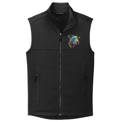 Pit Bull Mom Dog Lover Colorful Artistic Pitbull Owner Collective Smooth Fleece Vest