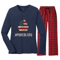 Pure Blood Movement #Pureblood Freedom Women's Long Sleeve Flannel Pajama Set 