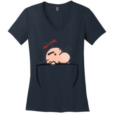 Pocket Buddies Mr Saturn Women's V-Neck T-Shirt