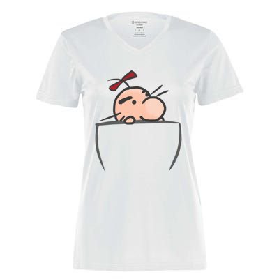 Pocket Buddies Mr Saturn Women's Momentum V-Neck T-Shirt