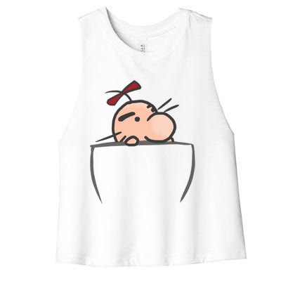 Pocket Buddies Mr Saturn Women's Racerback Cropped Tank