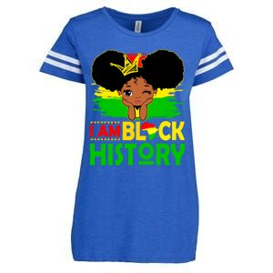 Proud Black Melanin I Am Black History Month Juneteenth Gift Enza Ladies Jersey Football T-Shirt