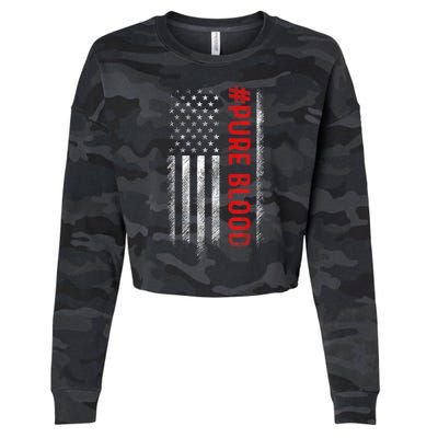 Pure Blood Movement #Pureblood Freedom Design Cropped Pullover Crew