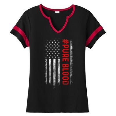 Pure Blood Movement #Pureblood Freedom Design Ladies Halftime Notch Neck Tee