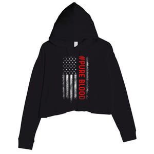 Pure Blood Movement #Pureblood Freedom Design Crop Fleece Hoodie