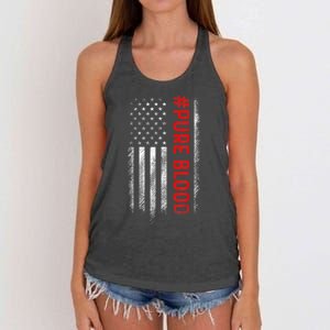 Pure Blood Movement #Pureblood Freedom Design Women's Knotted Racerback Tank