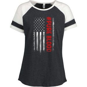 Pure Blood Movement #Pureblood Freedom Design Enza Ladies Jersey Colorblock Tee