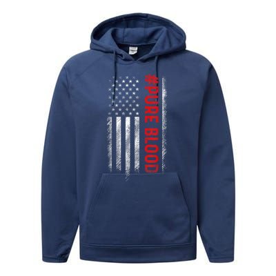 Pure Blood Movement #Pureblood Freedom Design Performance Fleece Hoodie