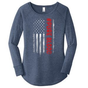 Pure Blood Movement #Pureblood Freedom Design Women's Perfect Tri Tunic Long Sleeve Shirt