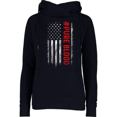 Pure Blood Movement #Pureblood Freedom Design Womens Funnel Neck Pullover Hood