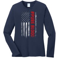 Pure Blood Movement #Pureblood Freedom Design Ladies Long Sleeve Shirt