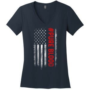 Pure Blood Movement #Pureblood Freedom Design Women's V-Neck T-Shirt