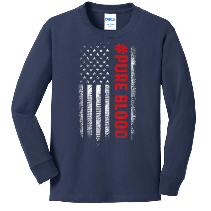 Pure Blood Movement #Pureblood Freedom Design Kids Long Sleeve Shirt