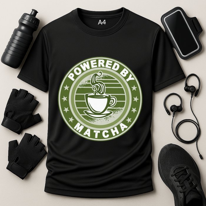 Powered By Matcha Japanese Green Tea Cooling Performance Crew T-Shirt