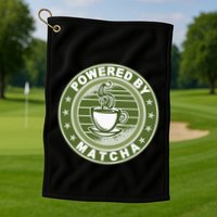 Powered By Matcha Japanese Green Tea Golf Towel