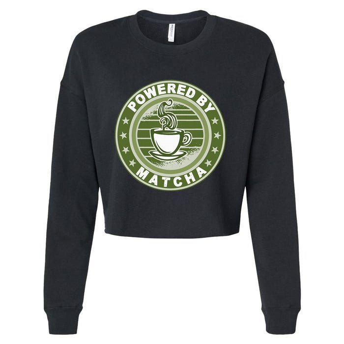 Powered By Matcha Japanese Green Tea Cropped Pullover Crew