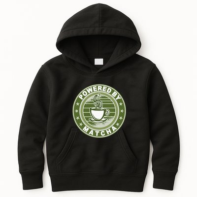 Powered By Matcha Japanese Green Tea Kids Hoodie