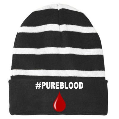 Pure Blood Movement Striped Beanie with Solid Band