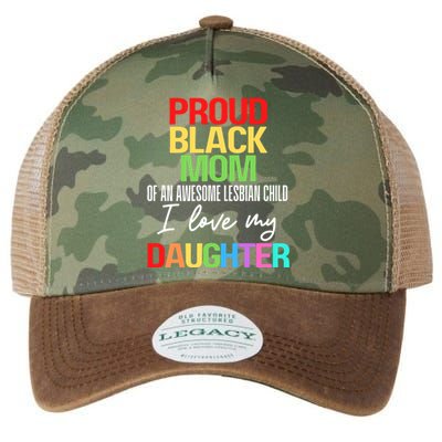 Proud Black Mom Of An Awesome Lesbian Mother Daughter Great Gift Legacy Tie Dye Trucker Hat