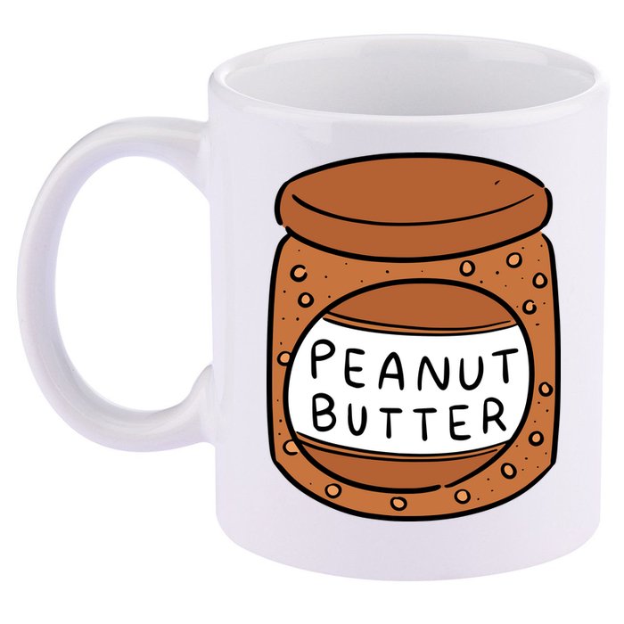 Peanut Butter Matching 11oz C Handle Ceramic Mug