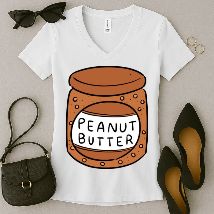 Peanut Butter Matching Women's V-Neck T-Shirt