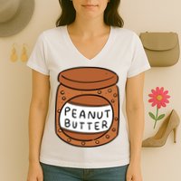 Peanut Butter Matching Women's V-Neck T-Shirt