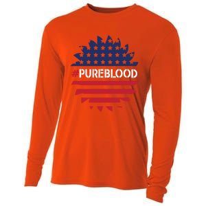 Pure Blood Movet #Pureblood Freedom Flag Gift Cooling Performance Long Sleeve Crew