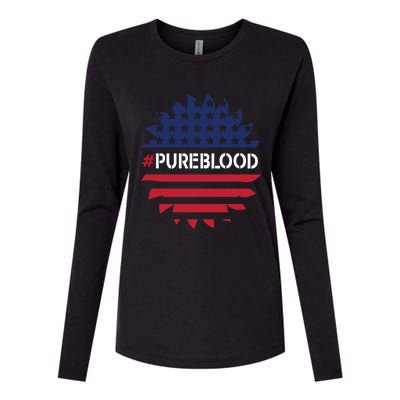 Pure Blood Movet #Pureblood Freedom Flag Gift Womens Cotton Relaxed Long Sleeve T-Shirt