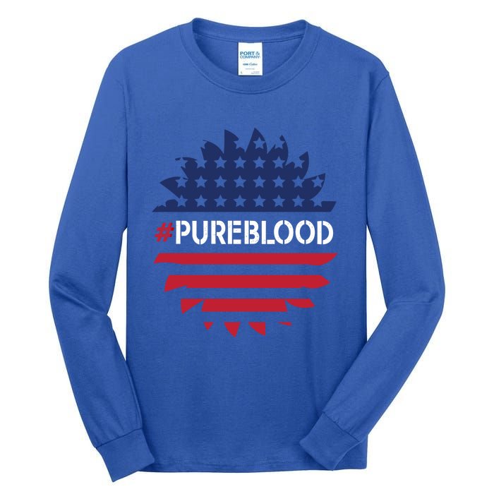 Pure Blood Movet #Pureblood Freedom Flag Gift Tall Long Sleeve T-Shirt