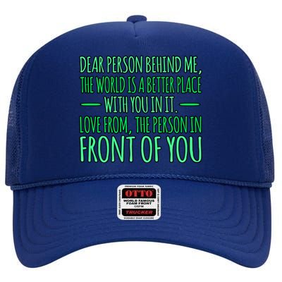 Person Behind Me Tal Health Awareness Supporter Graphic Gift High Crown Mesh Back Trucker Hat