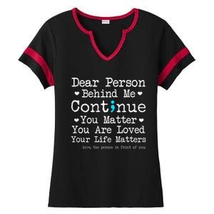 Person Behind Me Suicide Prevention & Depression Awareness Ladies Halftime Notch Neck Tee