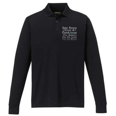 Person Behind Me Suicide Prevention & Depression Awareness Performance Long Sleeve Polo