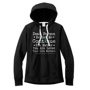 Person Behind Me Suicide Prevention & Depression Awareness Women's Fleece Hoodie