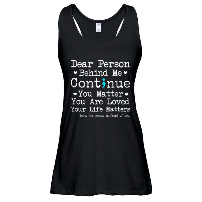 Person Behind Me Suicide Prevention & Depression Awareness Ladies Essential Flowy Tank