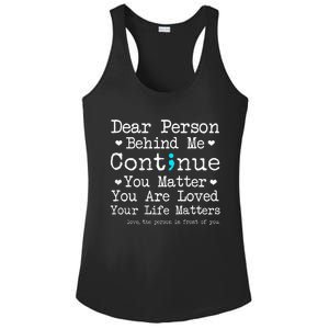 Person Behind Me Suicide Prevention & Depression Awareness Ladies PosiCharge Competitor Racerback Tank